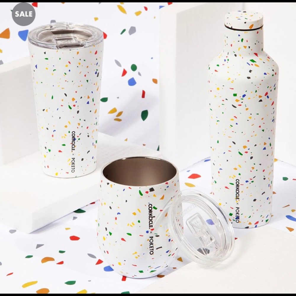 Corkcicle Poketo Stemless in White Terrazzo - NWT - Picture 4 of 9